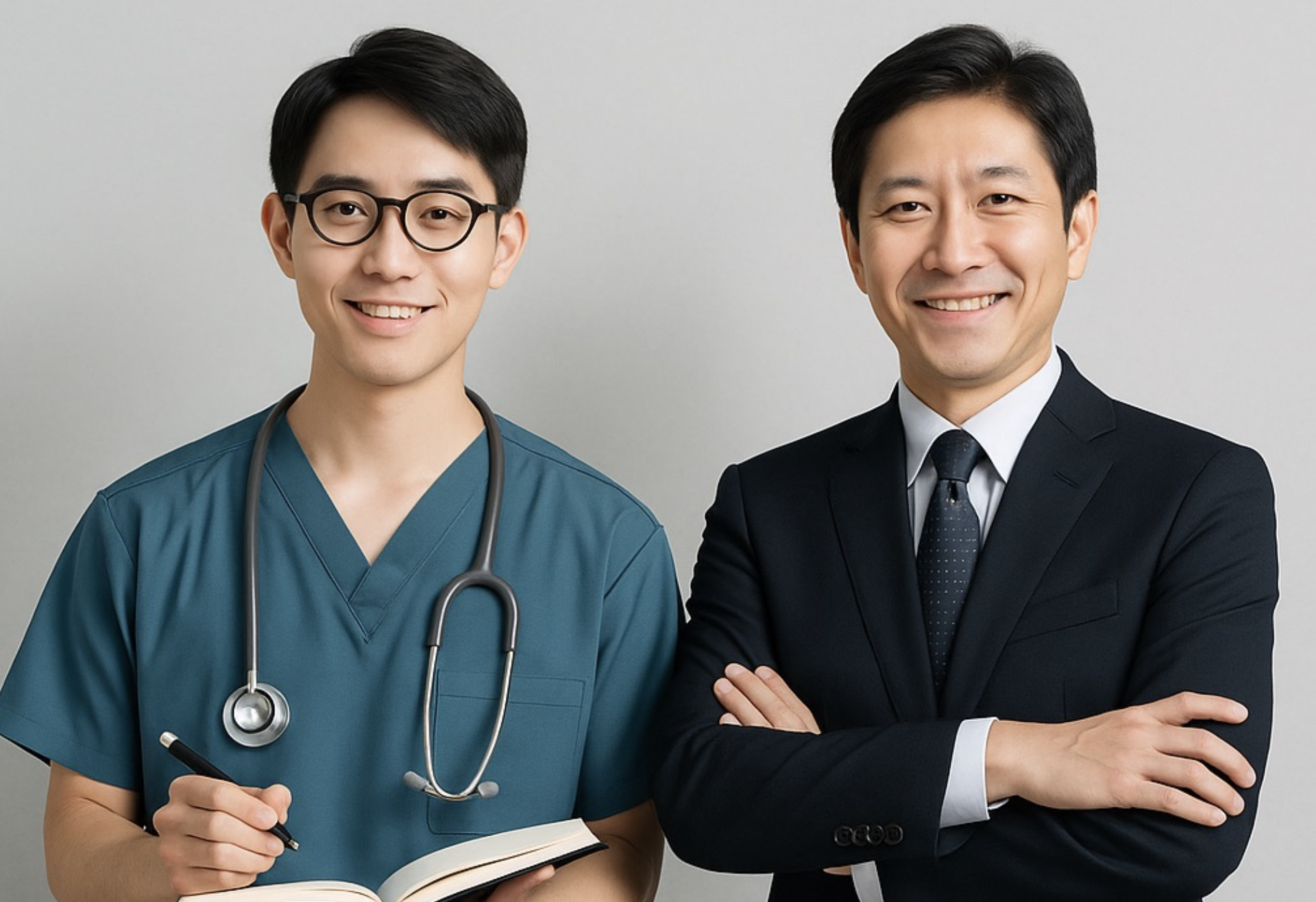 医学生講師の実践力とプロ講師の設計を示すイラスト